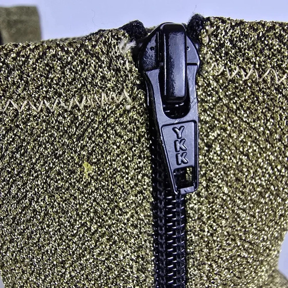 Free People Women's Spectrum Sparkle Sock Boot in Gold Block Heel Size 37/ 6.5 - Picture 6 of 13